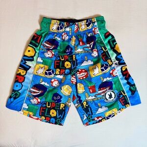 Flow Society Super Flow Bros Lacrosse Shorts Boys XS Mario Nintendo Mushrooms